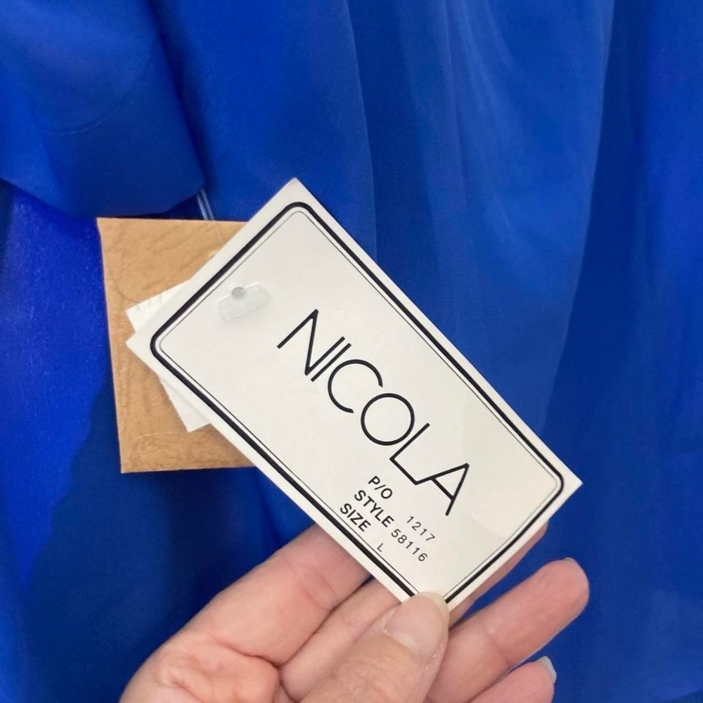 Royal Blue Blouse NWT L Nicola - Picture 3 of 3